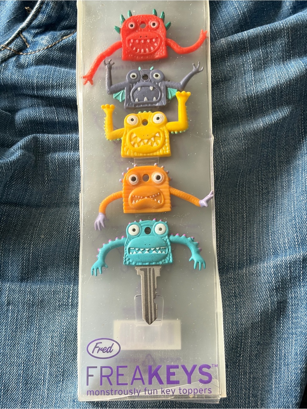 Fred Freakeys Monster Key Toppers - Red, Purple, Yellow, Orange, Teal